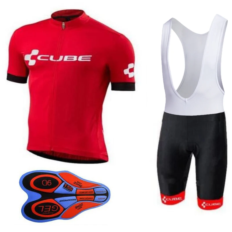 

2018 Cube Summer Ropa Ciclismo Cycling Jersey and Bib Shorts Set Quick Dry 9D Gel Pad Mountain Bike Cycling Clothing For Men