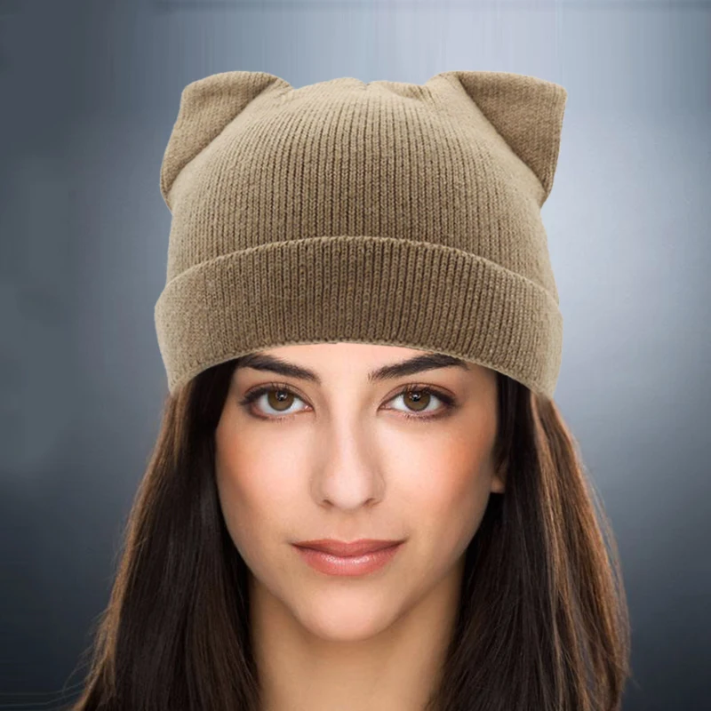 ladies knitted beanie hats