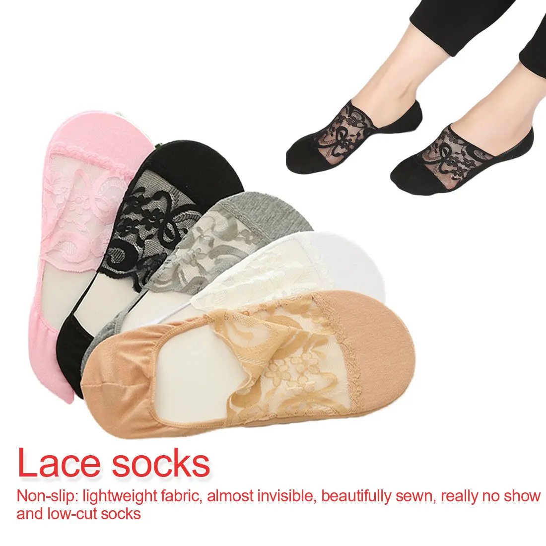 

New Transparent Short Lace Socks Women Summer Hollow Out Boat Socks Slippers Female Soft Low Invisible Socks shallow socks