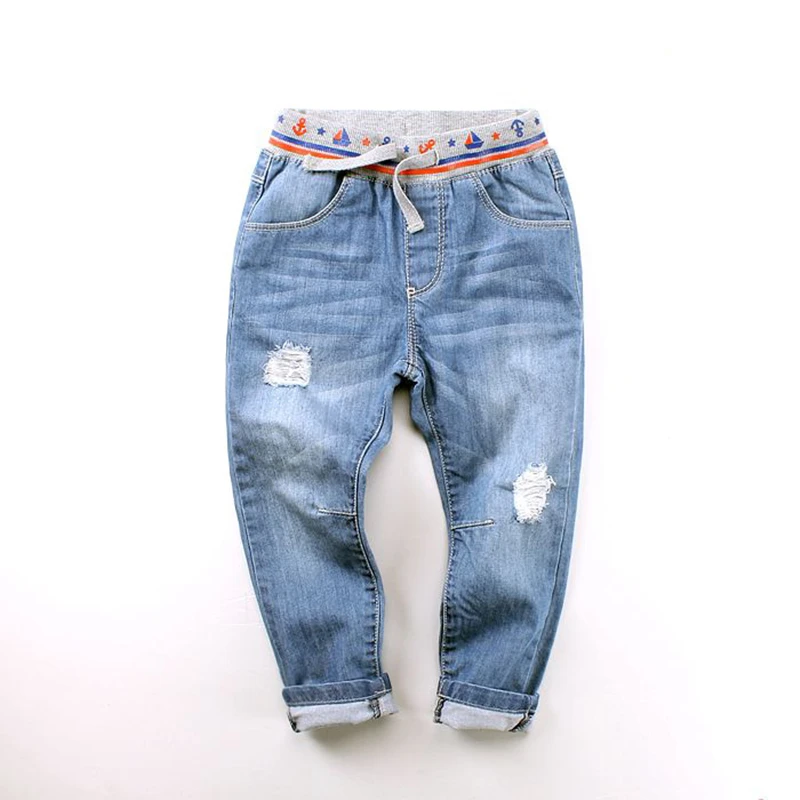 

New Arrival Baby Boys Pnats Fashion Denim Jeans Children Casual Long Pants High Quality Ripped Jeans Kids Spring Autumn Trousers