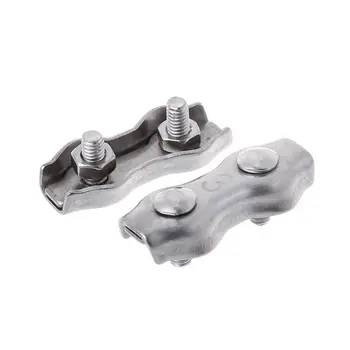 

2Pcs/Set Stainless Steel Wire Rope Clips Double Grips Cable Clamps for Wires 2mm 3mm 4mm 5mm 6mm