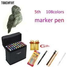 TOUCHFIVE Sketch Markers Drawing Alcoholic Oily Based Ink Marker Set Brush Pen For Watercolor Painting Art Supplies