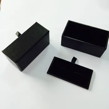 

100pcs/lot Black Cufflink Box Cufflink Gift Case Holder Jewelry Packaging Boxes Organizer Black DHL Free