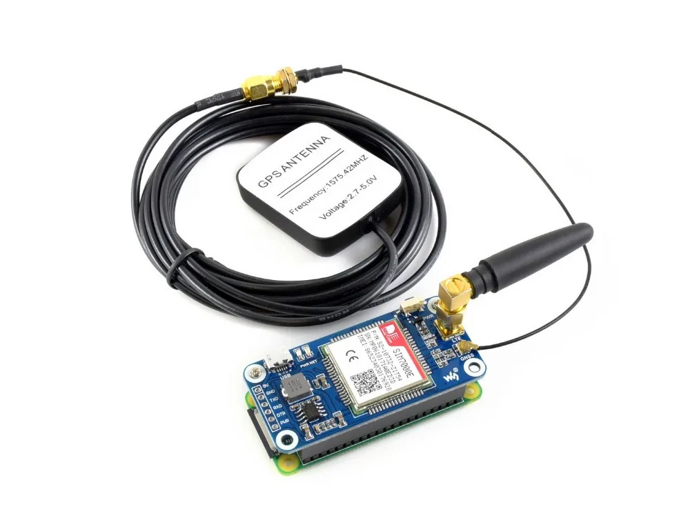 Шляпа Waveshare NB IoT/eMTC/EDGE/GPRS/GNSS для Raspberry Pi на основе SIM7000E поддерживает порты TCP UDP PPP HTTP