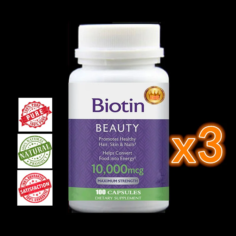 

300pcs Best Biotin Maximum Strength 10000mcg,High Potency to Supports Hair Growth, Glowing Skin and Strong Nails,Vitamin H