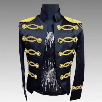 

Europe and the United States New nightclub male singer dj host ds stage costumes men's suit bar male rock punk suit