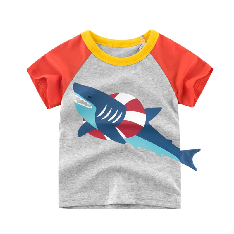 Toddler Boy Clothes Summer Kids Children's Shark T-shirt 2 3 4 5 6 7 8 Years Teens Cotton Tops Tee Baby T Shirts | Детская одежда и