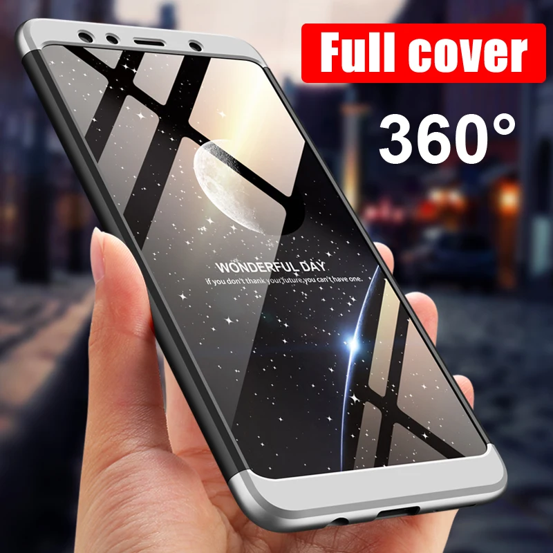 

360 Cover luxury armor Case For Samsung Galaxy A7 A9 2018 S9 S8 A6 A8 Plus Note 8 9 J4 J6 J8 J7 Duo hard Bumper coque shell