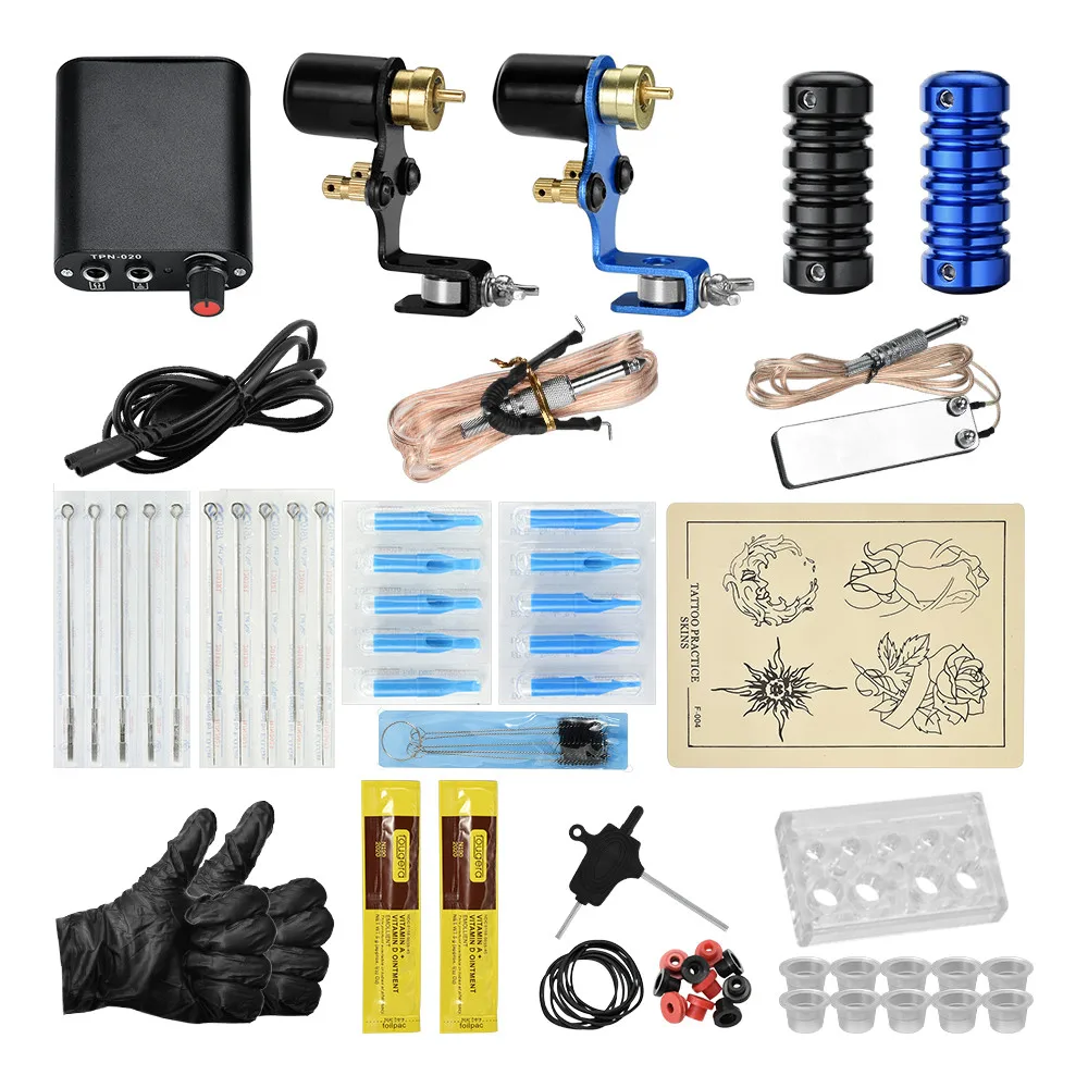 

Complete Tattoo Kit 2 Machine Gun Professional Eyebrow Tattoo Machine Rotary Tattoo Machine Power Supply