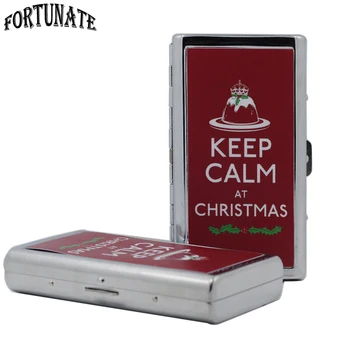 

New Unique Christmas Lady Slim Cigarette Case Metal Slim Cigarette Case Box Woman Cigarette Holder Tobacco Box Cigarette Case