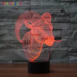 5 В USB LED ночник Коза модель животного 3d Сенсор ночника для ночники