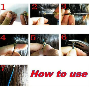

Pack of 12Pcs Micro Ring Hair Extension Wooden Pull Hook Needle Threader DIY Tool