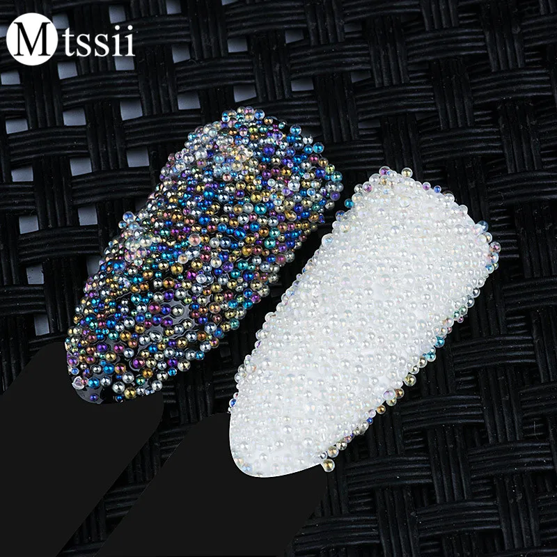 

Ntssii Hot 1 Box DIYTransparent AB Micro Beads Colorful Mini Glass Bead 3D Nail Art Decoration Accesseries Nails Beauty