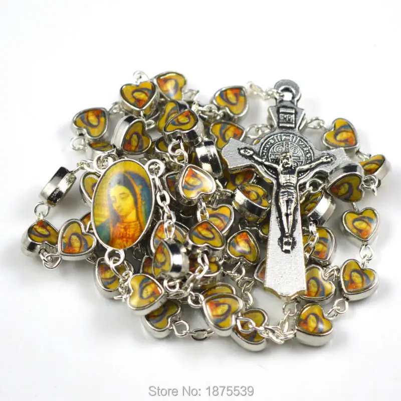 

Our Lady of Guadalupe alloy bead and center medal catholic rosary