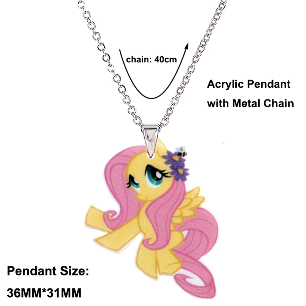 Menglina Fashion Cute Cartoon Horse Acrylic Pendant Necklace For Children Silver Tone Chain Resin Flatback Children's Jewelry Menglina Fashion Cute Cartoon Horse Acrylic Pendant Necklace For Children Silver Tone Chain Resin Flatback Children's Jewelry