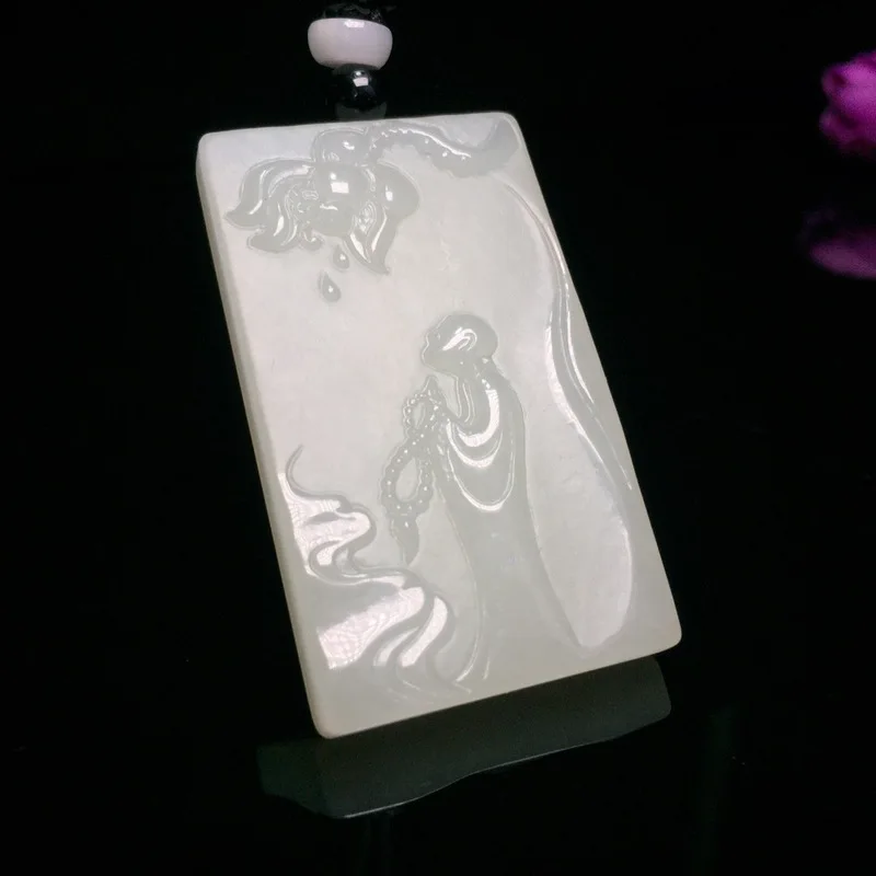 

2019 Real Chakra Rushed Sale Reiki Buda Guarantee Hetian Lotus Card Enlightenment Natural Necklace Pendant Has A Certificate