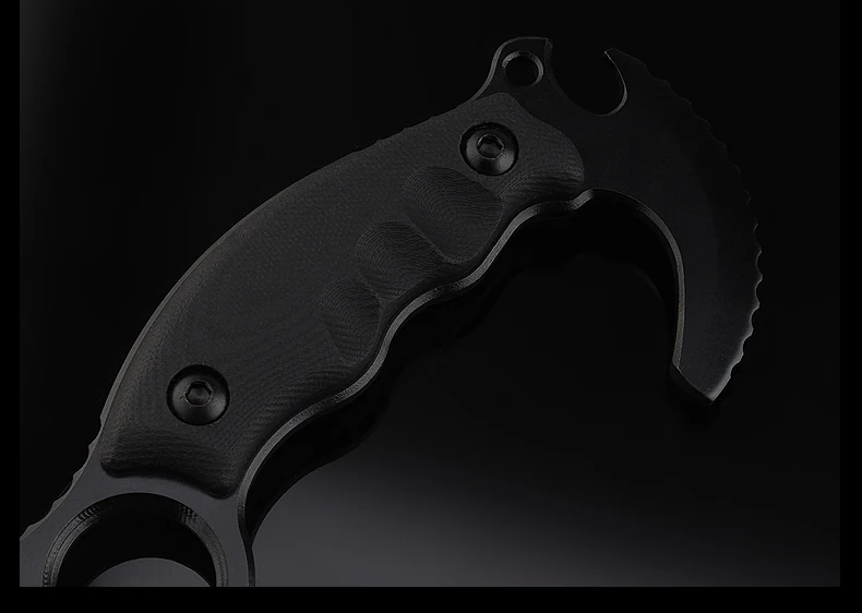 HX на открытом воздухе Karambit D2 стальной Тактический высокой твердости прямой нож дикая Самозащита выживания Охота HRC60 нож шестерни инструмент