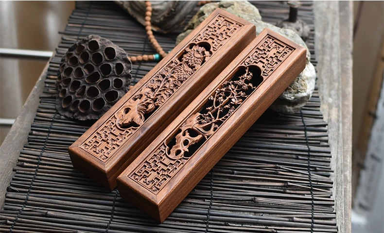 

Afric Yellow Acid Wood Hollow Wooden Incense Burner With Incense Gift Box Chrysanthemum Plum Buddhist Holder Free Shipping