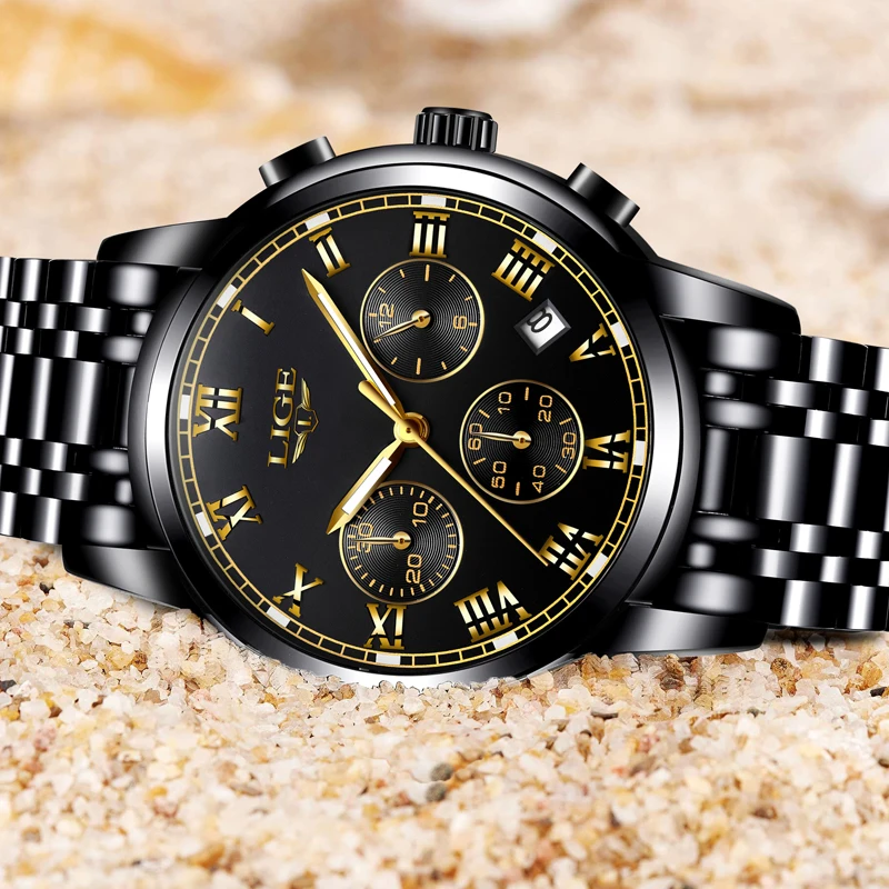 LIGE Mens Watches Top Brand Luxury Male Military Sport Luminous Watch men Business quartz-watch Male Clock Man Relogio Masculino