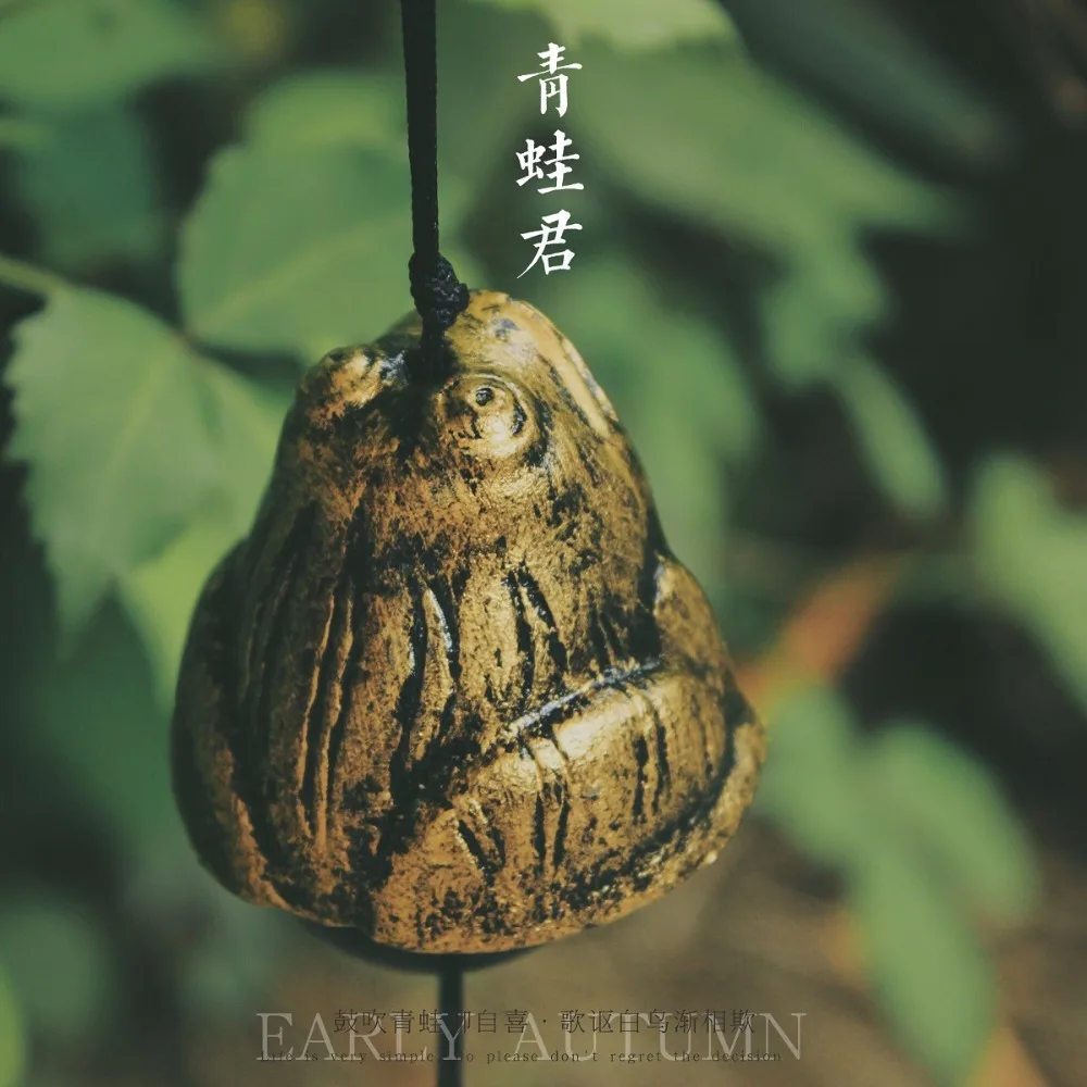 Чугунная лягушка Furin в японском стиле колокольчик Nanbu из чугуна Iwachu|Статуэтки и