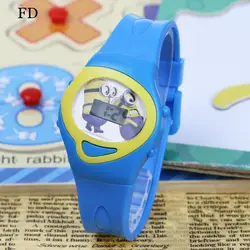 FD 2018 мода мультфильм шаблон девушки дети спортивные часы каучуковый ремешок цифровые наручные часы для мальчиков Дети Повседневное