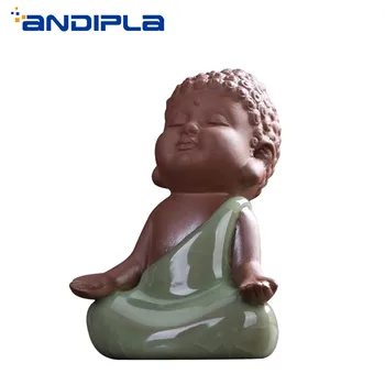 

Yixing Purple Clay Tea Pet Tea Accessories Lovely Buddha Monk Figurine Crafts Tea Tray Tabletop Decoration Bonsai Home Ornaments