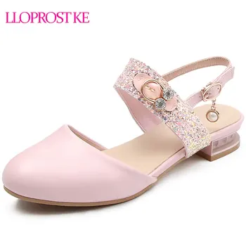 

LLOPROST KE Thick Heel Sandals Women 2018 Summer Comfortable Low Heels Fashion Pumps Shoes Woman Casual Sandalias Mujer MY169
