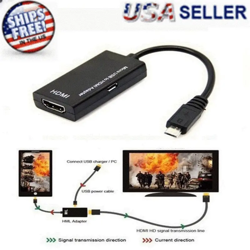 Кабель адаптер Micro USB HDMI HDTV конвертер 1080P HD аудио кабели для Samsung Huawei Android Phone