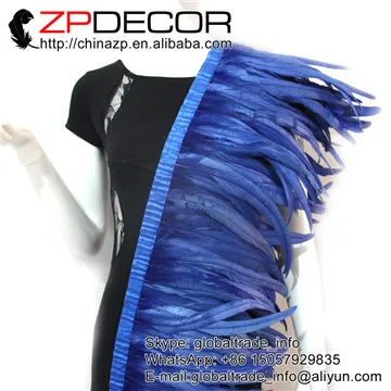 ZPDECOR 1 ярд/30-35 см(12-14 дюймов) окрашенная цветная окантовка для украшения карнавального костюма - Цвет: royal blue