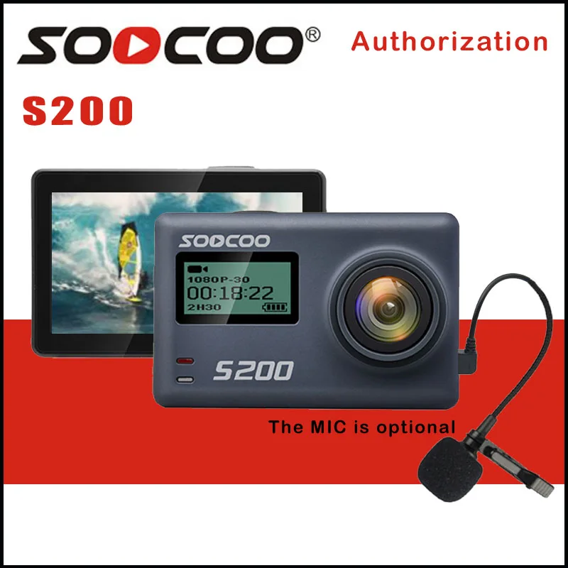 Спортивная Экшн камера SOOCOO S200 Ultra HD 4K 20 МП NTK96660 Чип IMX078 датчик WiFi Gryo Голосовое