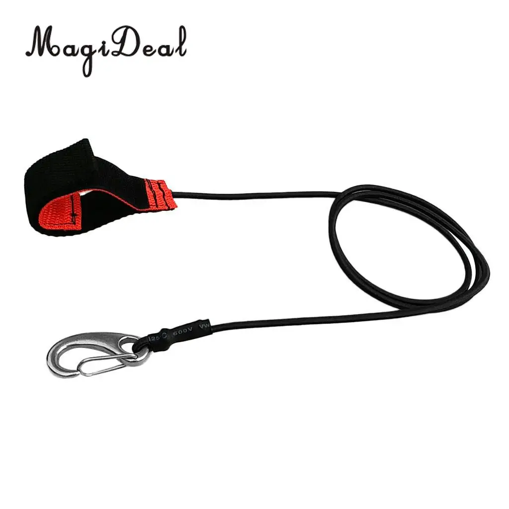 Durable Strong Elastic Kayak SUP Paddle Leash Canoe Boat Fishing Rod Holder Safety Lanyard with Carabiner Clip - Various Colors