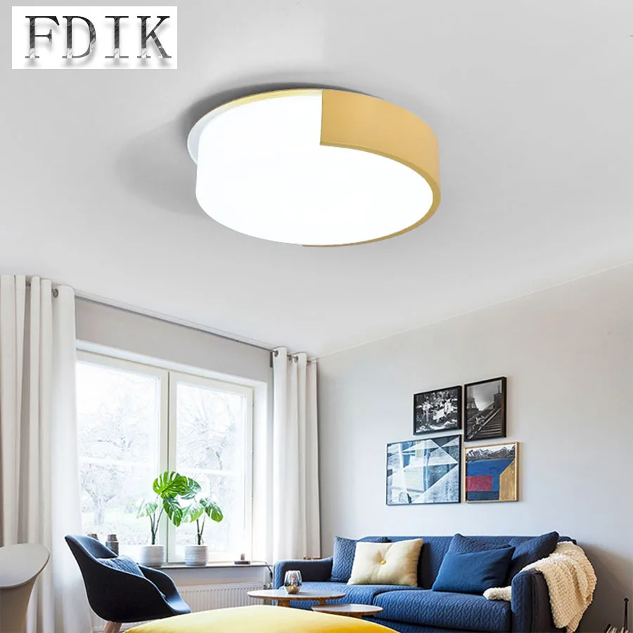 

Creative Macaron LED Ceiling Light 24W 36W Ultra thin color Circular Ceiling lamp Dimmable lights For Childrenroom Home lighting