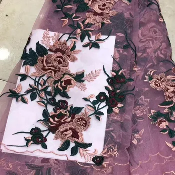 

LASUI 1 y/1 lot High-grade 11 color flower embroidery lace fabric beautifu diy material cloth fabric skirt accessories X0376