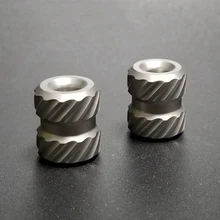 Серый титановый сплав TC4 нож бусины EDC инструмент DIY римская колонна Паракорд шарик спрей песок мыть