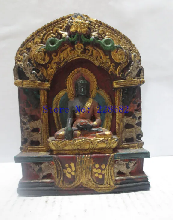 

100% Tibetan traditional hand-carved crafts, buddha statue from old Tibet ,fast shipping 04
