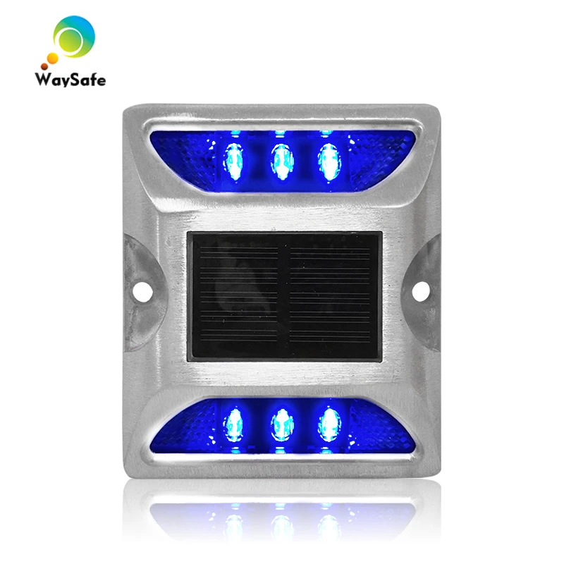 CE approved blue LED flashing light high quality waterproof solar road