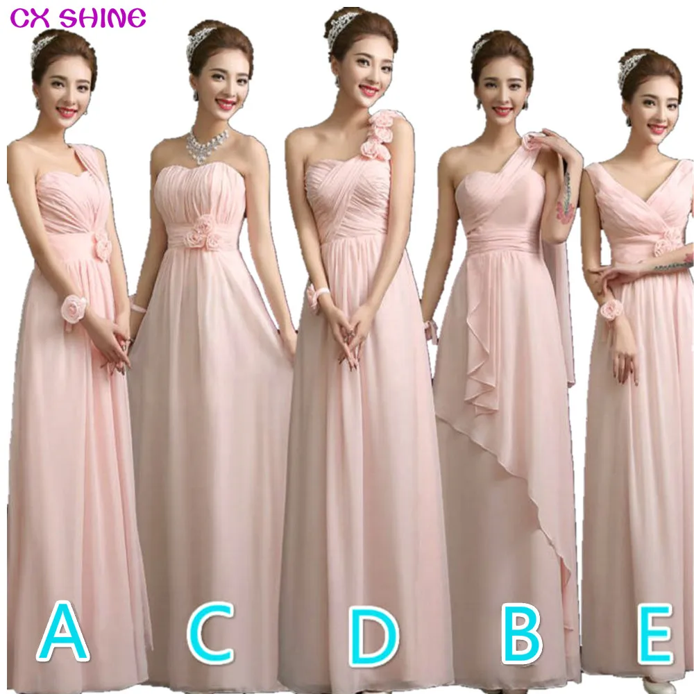 CX SHINE Custom color! 5 style chiffon long Bridesmaid Dresses wedding
