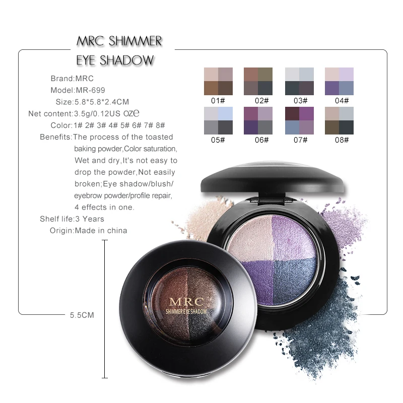 MRC Mixed Color Baking Eye Shadow Powder Palette in Shimmer Metallic Eyeshadow Palette (2)