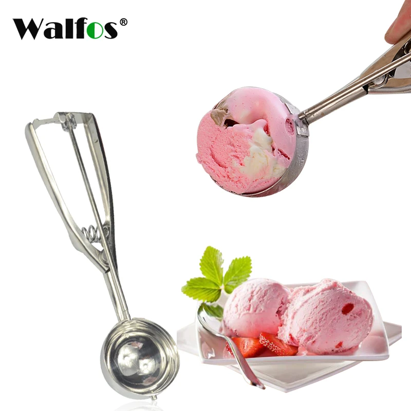 

4CM 5CM 6CM Kitchen Ice Cream Mash Potato Scoop Stainless Steel Spoon Spring Handle Kitchen Accessories Wholesale New Arrival