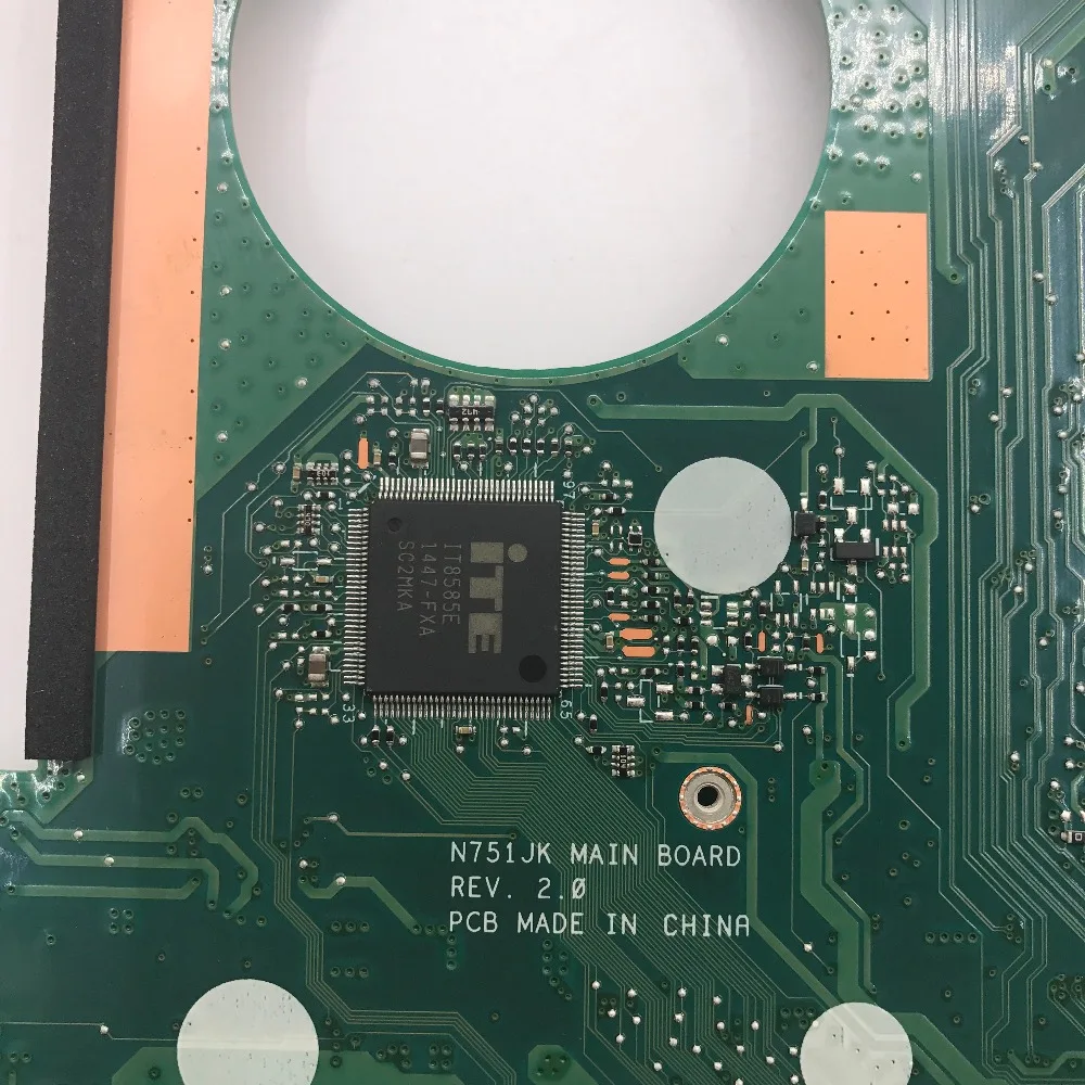 KEFU N751JK For ASUS N751JK N751JX Laptop Motherboard I5-4200HQ Mainboard with GTX850 2G/4G LVDS Graphics card Test Motherboard