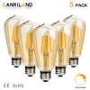 GANRILAND-lampe rétro à Filament rétro COB, à couvercle doré, E27 LED ST64 W, LED 2200K, 5 pièces, promotion ► Photo 1/6