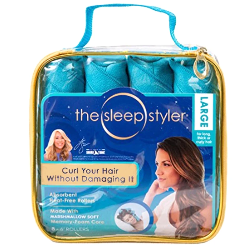 

8 pieces a lot sleep styler blue hair roller magic hair roller 2017 best seller Cotton Curlers DIY Styling Tools