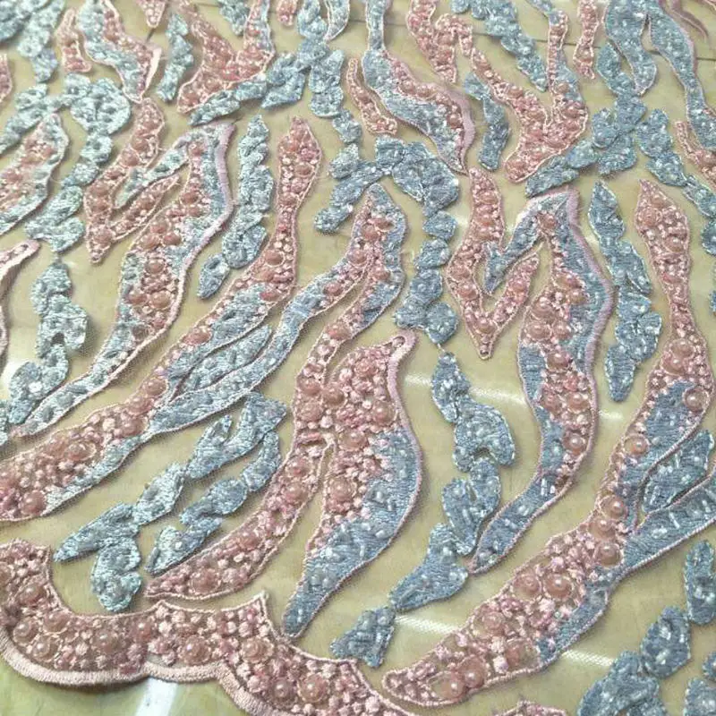 

15yard/lot 2019 Latest French net lace fabric African tulle mesh lace fabric with beaded high quality african lace fabric QG770