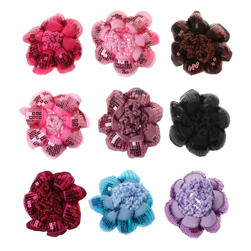 Cute Girls' Sequins Bun Hair Nets for Dancersr Kids' Bun Net Bun Cover