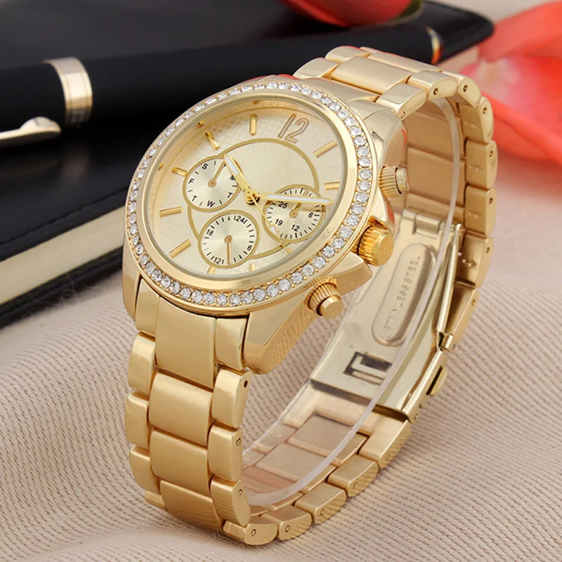 Золотые женские наручные часы со стразами женские часы relogio feminino Hodinky