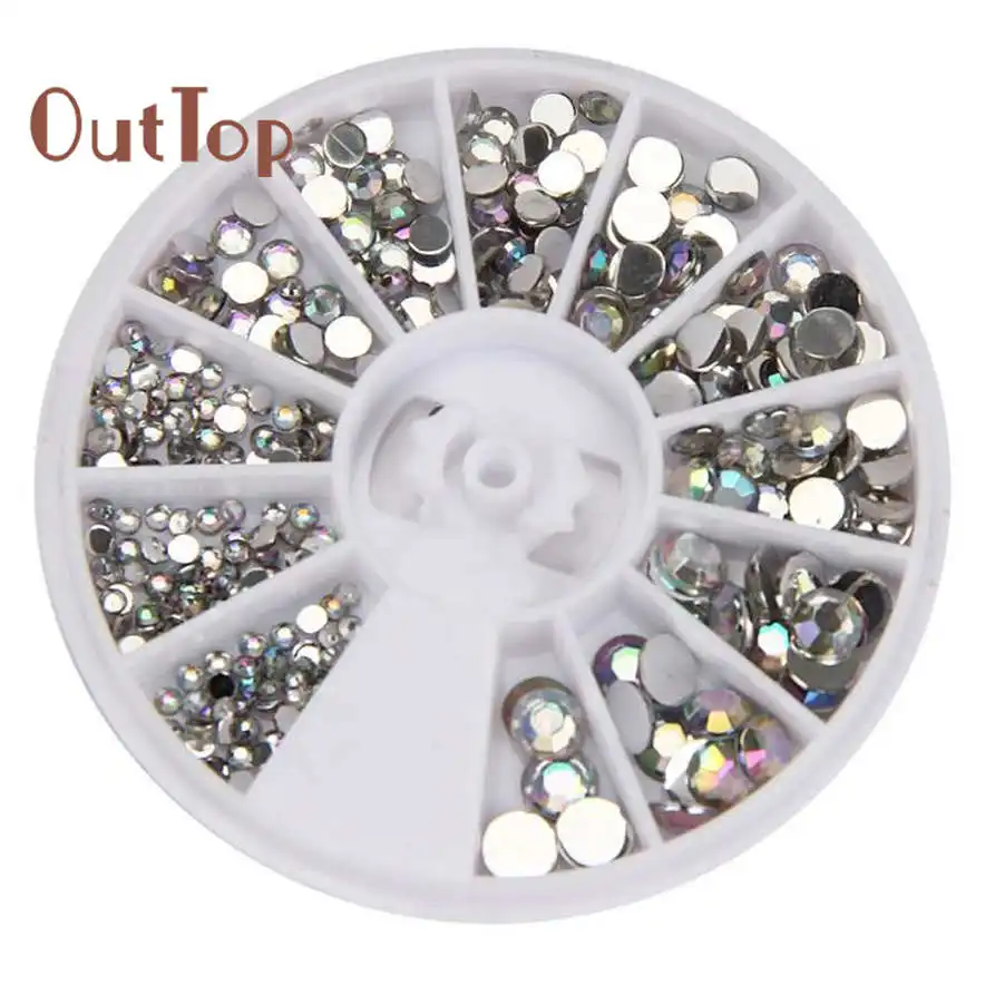

300pcs Round 3D Acrylic Nail Art Gems Crystal Rhinestones DIY Decoration Wheel Jul3 MG O06 HWHW