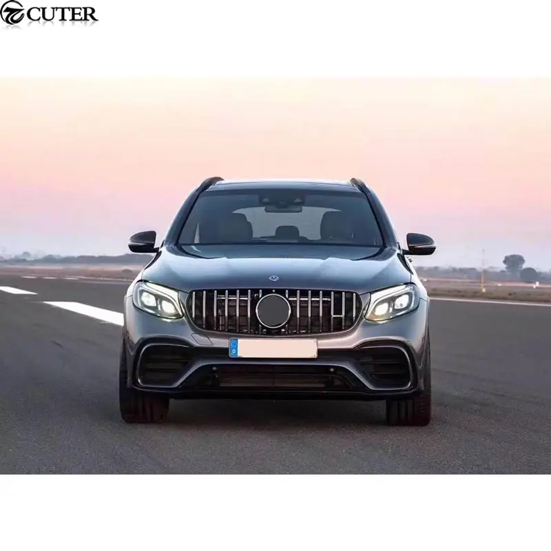 GLC300 GLC63 AMG стиль комплект кузова ПП Неокрашенный фронт задний бампер для Mercedes Benz GLC63 AMG тела комплект