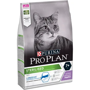 

Pro Plan dry food for sterilized cats and neutered cats over 7 years old, with turkey, Package, 3 kg