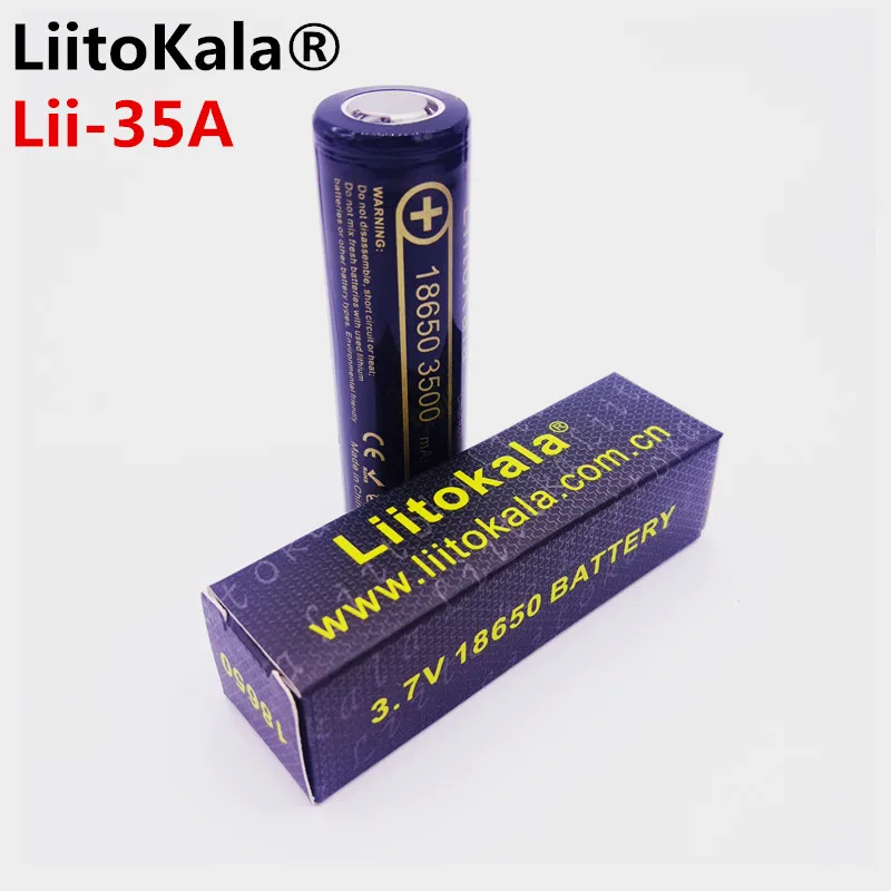 1 шт. оригинальные LiitoKala Lii-35A 3,7 V 3500mAh NCR18650 10A разрядные аккумуляторные батареи для Sanyo 18650 батареи/БПЛА