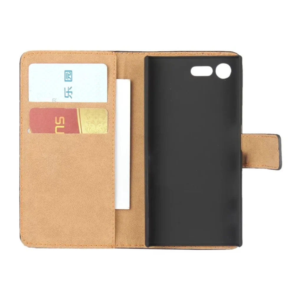 

For Sony Xperia X Compact Wallet case,Book Style Stand Real Genuine Leather Case Card Flip Cover